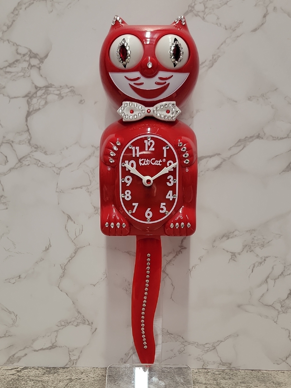 Jeweled Classic Red Limited Edition Kit-Cat Klock Clock